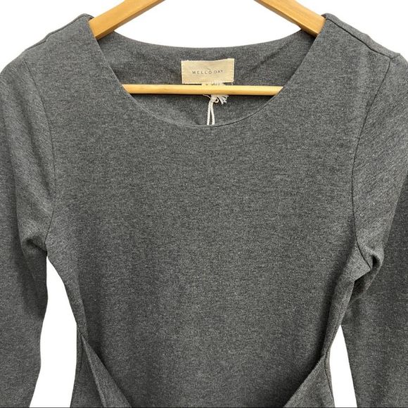 NWT Melloday Grey Long Sleeve Midi Dress - Picture 3 of 6